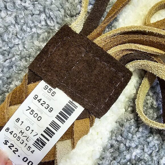 NWT New York & Co Boho Multi Brown Leather Braided Belt with Fringe Size M/L - Picture 3 of 7